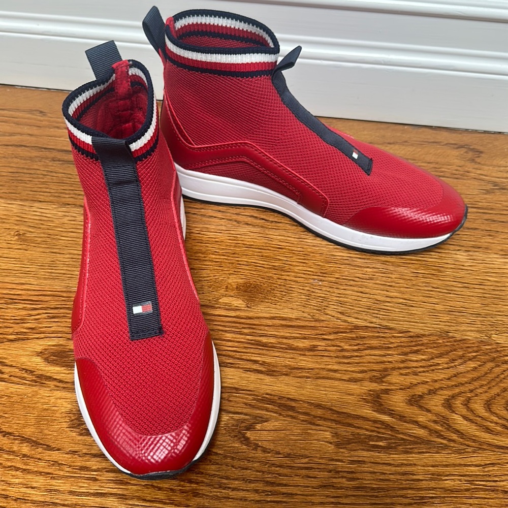 Tommy Hilfiger red bootie sneakers
